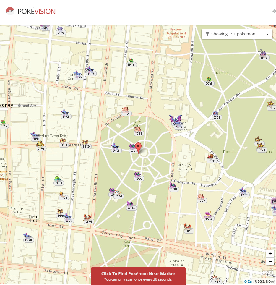 PokeVisionで野生ポケモンの流れを見極める